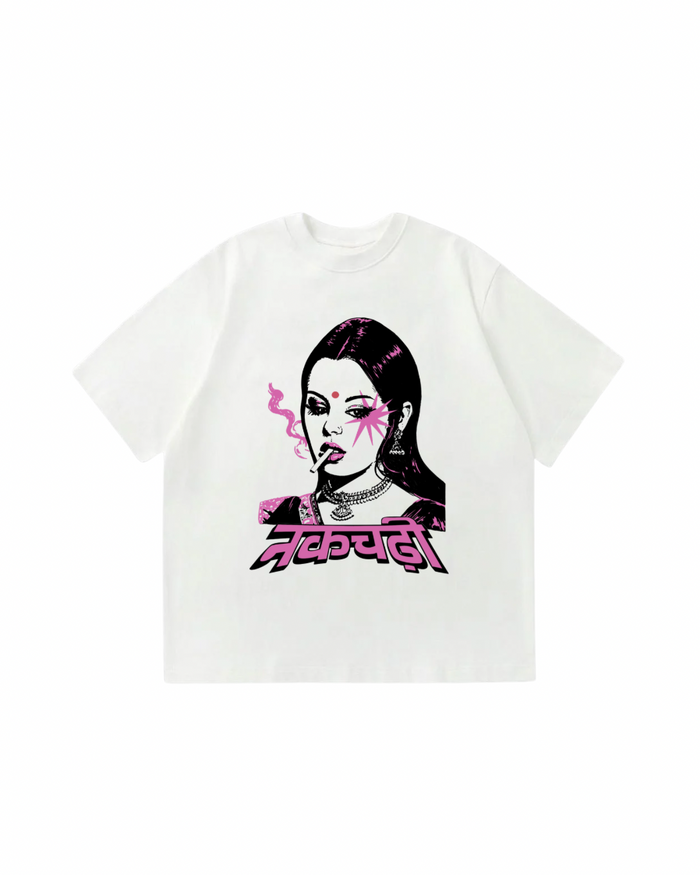 Nakchadi Unisex White Oversized Tshirt