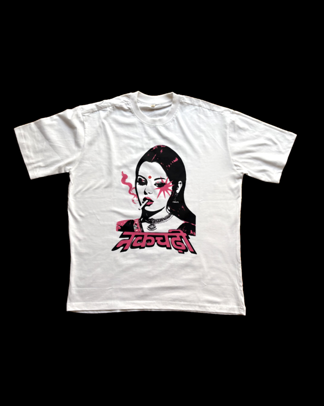 Nakchadi Unisex White Oversized Tshirt