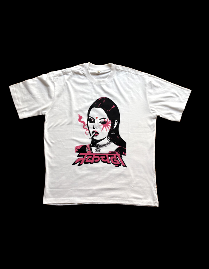 Nakchadi Unisex White Oversized Tshirt